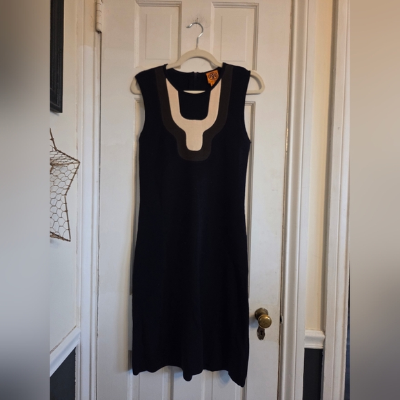 Tory Burch Dresses & Skirts - Tory Burch Elegant Navy, Brown and Cream Mini Dress